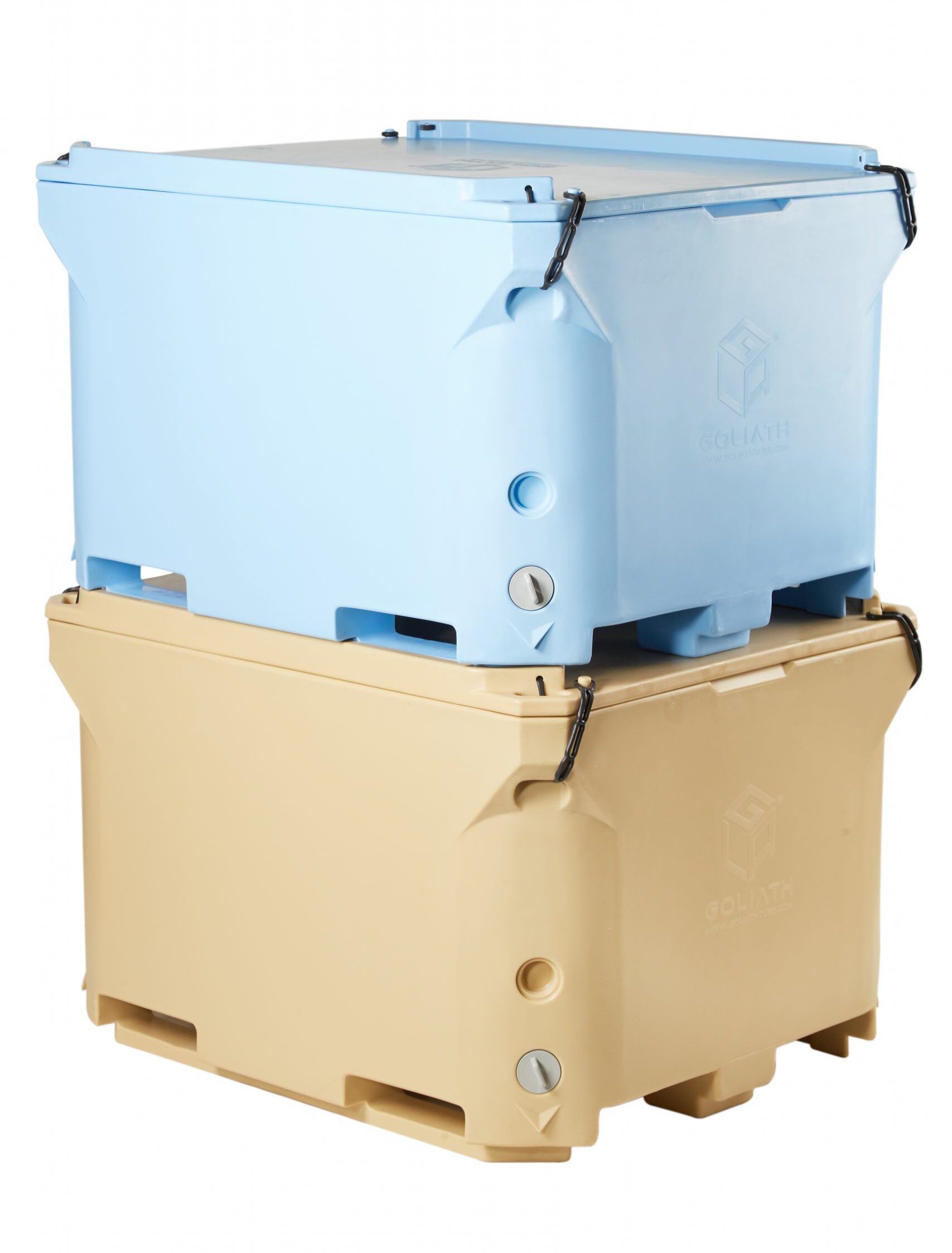 Skyblue and grey color insulated fish box